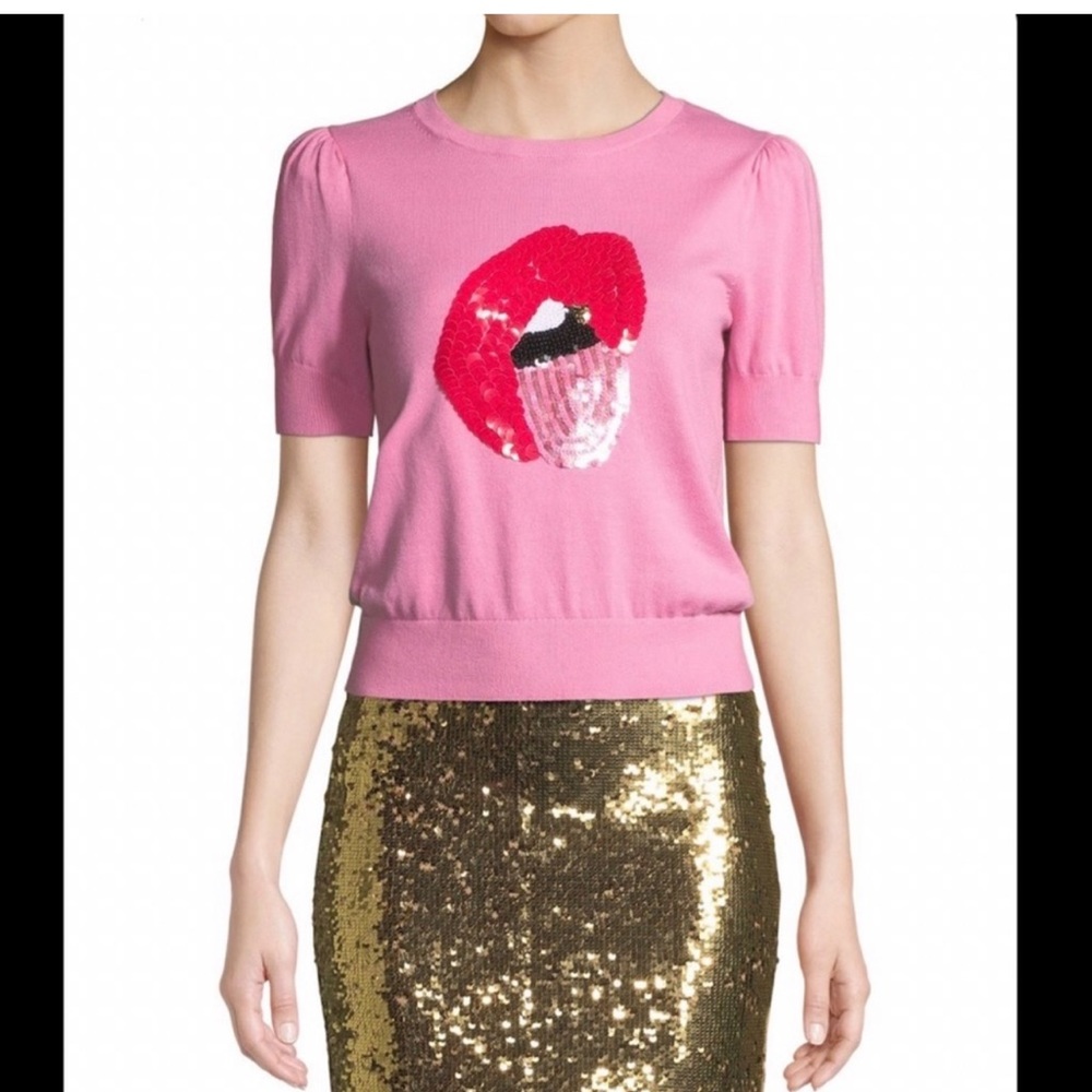 Alice and Olivia × Donald Robertson “Brady Lip Sweater” - Picture 5 of 7